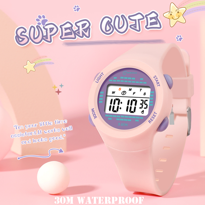 Smartwatch Digital Watches For Girls - Children's Electronic Watch Girl Pink Cute