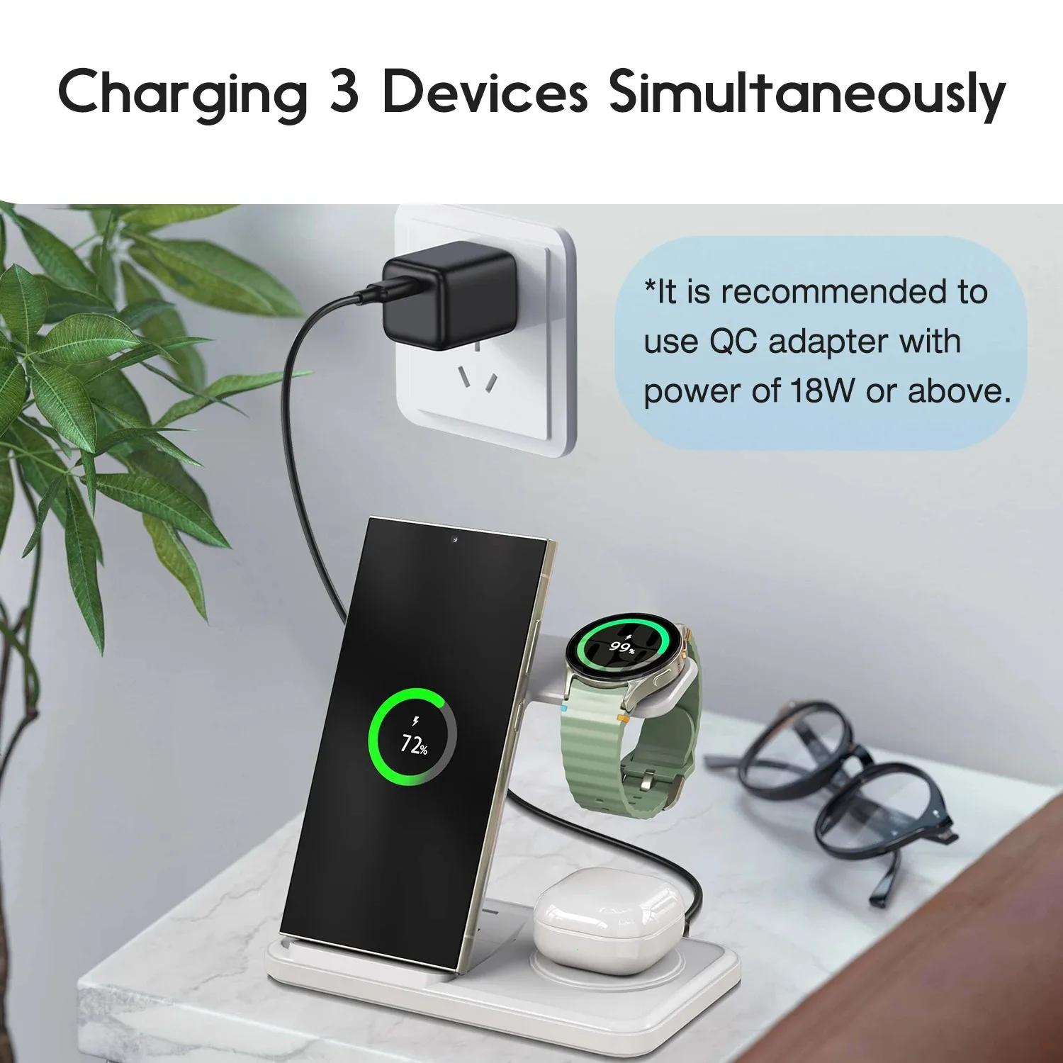 Desktop 3-in-1 Wireless Charge - đánh giá và giá Smartwatch Watches For Iphone