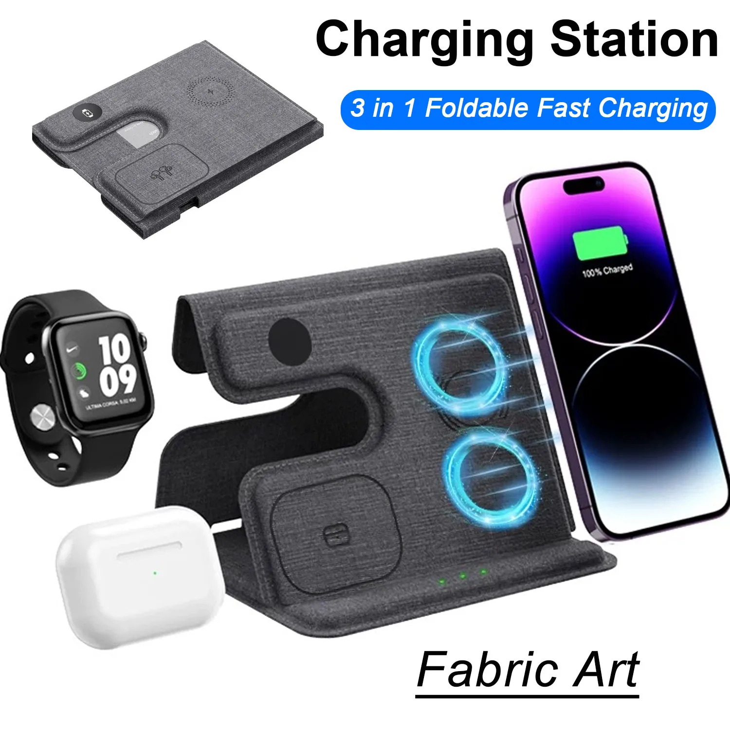 Desktop 3 in 1 Wireless Charge - đánh giá và giá Watch 7 Smartwatch Iphone