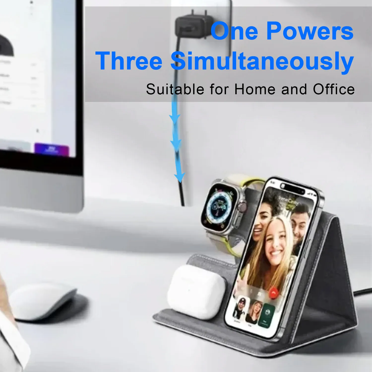 Desktop 3 in 1 Wireless Charge - đánh giá và giá Watch 7 Smartwatch Iphone