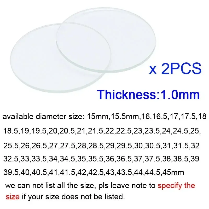 2 Pieces 15 - 45mm Flat Round  - đánh giá và giá Watch Crystal Replacement