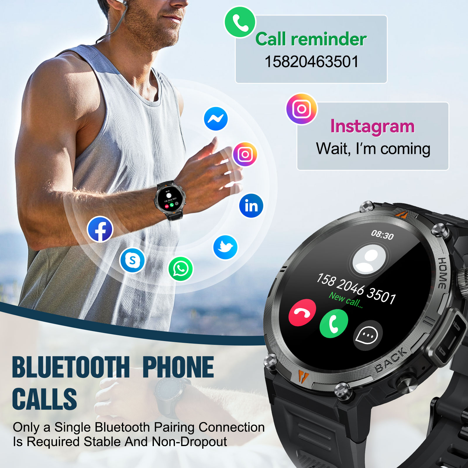 EIGIIS KE3 Bluetooth Call Smar - đánh giá và giá Smartwatch Watches For Mens