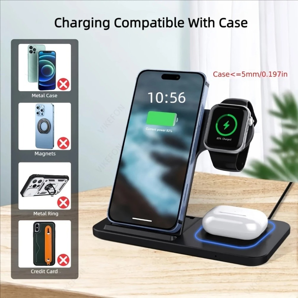 Foldable 3 in 1 Wireless Charg - đánh giá và giá Smartwatch Watches For Iphone