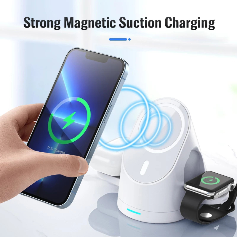 15W Magnetic 3 in 1 Fast Wirel - đánh giá và giá Watch 7 Smartwatch Iphone