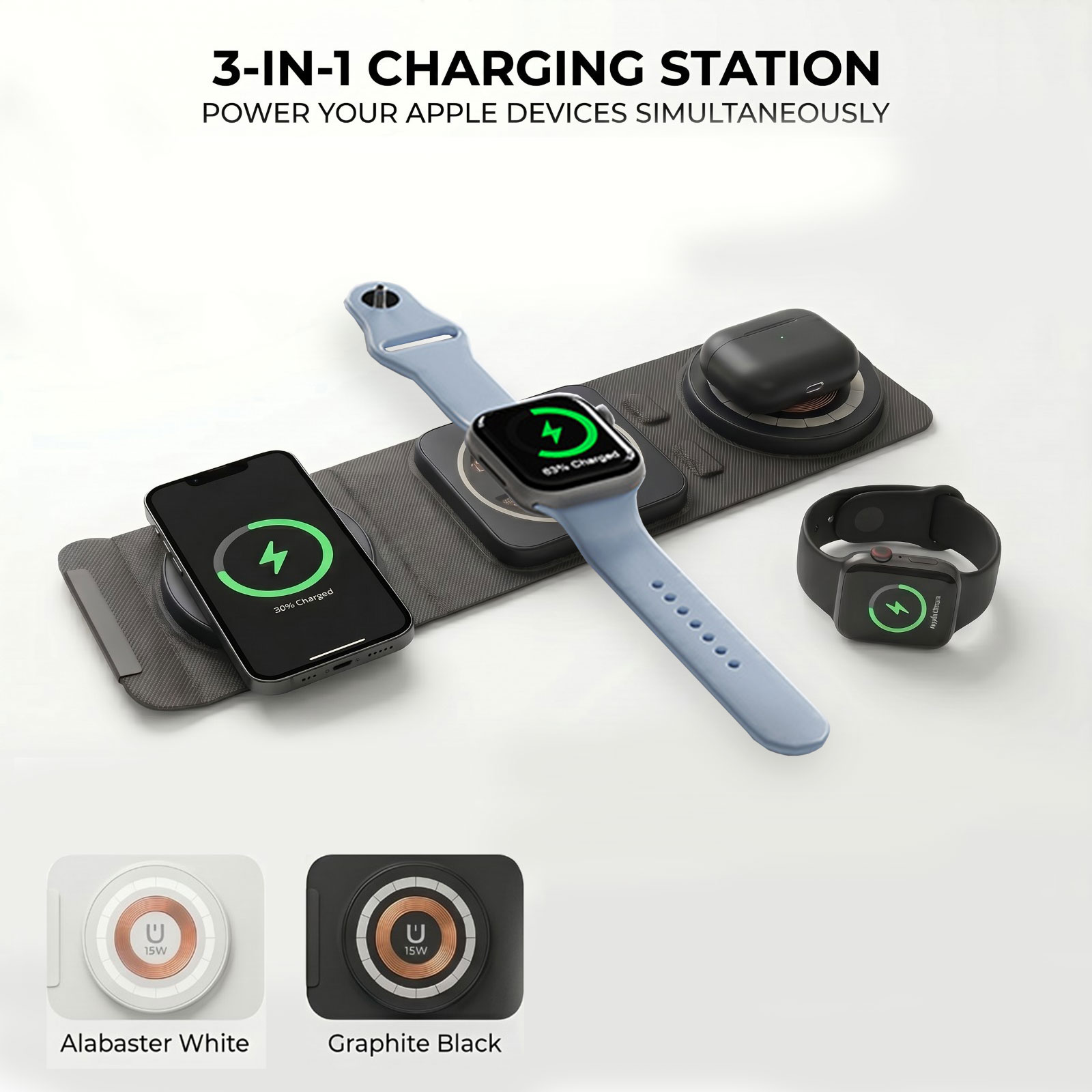 3 in 1 Foldable Wireless Charg - đánh giá và giá Watch 7 Smartwatch Iphone
