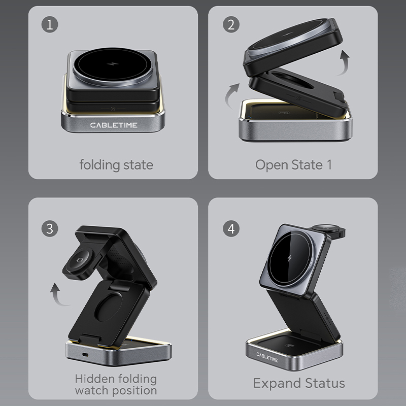 CABLETIME Foldable Magnetic 3  - đánh giá và giá Smartwatch Watches For Iphone